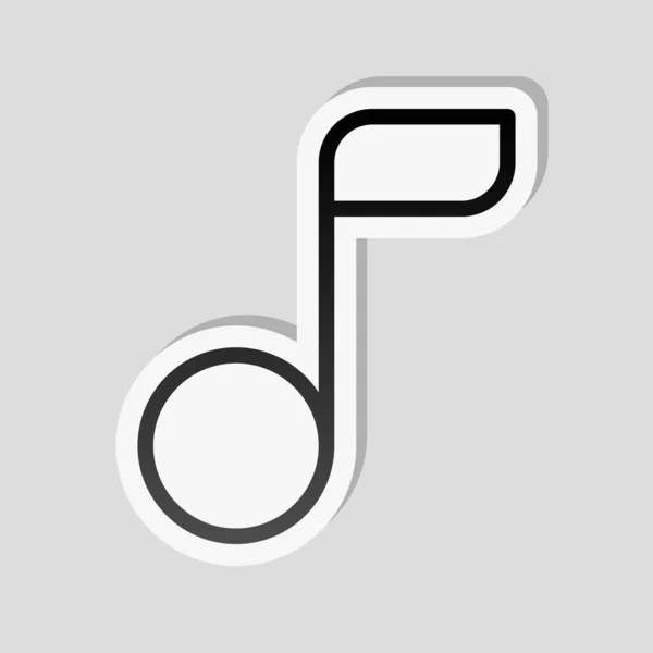 Una Simple Nota Musical Icono Lineal Contorno Delgado Estilo Etiqueta — Archivo Imágenes Vectoriales