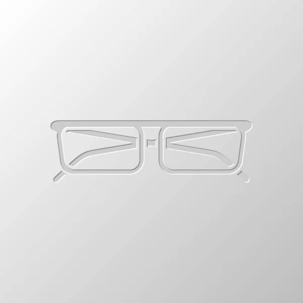 Szemüvegek Ikonra Papír Design Vágott Szimbólum Kimagozott Stílus — Stock Vector
