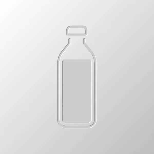 Garrafa Água Ícone Simples Desenho Papel Símbolo Cortado Estilo Pitted —  Vetores de Stock