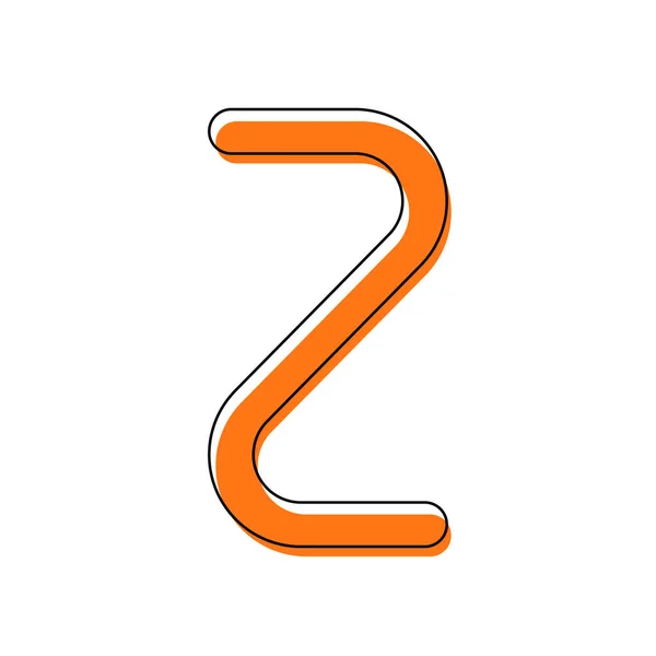 Nummer Zwei Ziffer Einfacher Buchstabe Isoliertes Symbol Bestehend Aus Schwarzer — Stockvektor