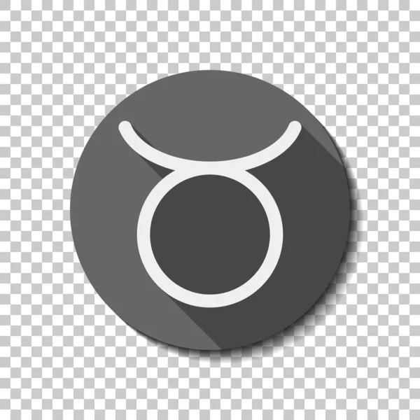 Signo Astrológico Tauro Icono Simple Icono Plano Sombra Larga Círculo — Archivo Imágenes Vectoriales