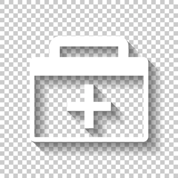 Κουτί Πρώτων Βοηθειών Απλό Εικονίδιο Λευκό Εικονίδιο Σκιάς Διαφανές Φόντο — Διανυσματικό Αρχείο