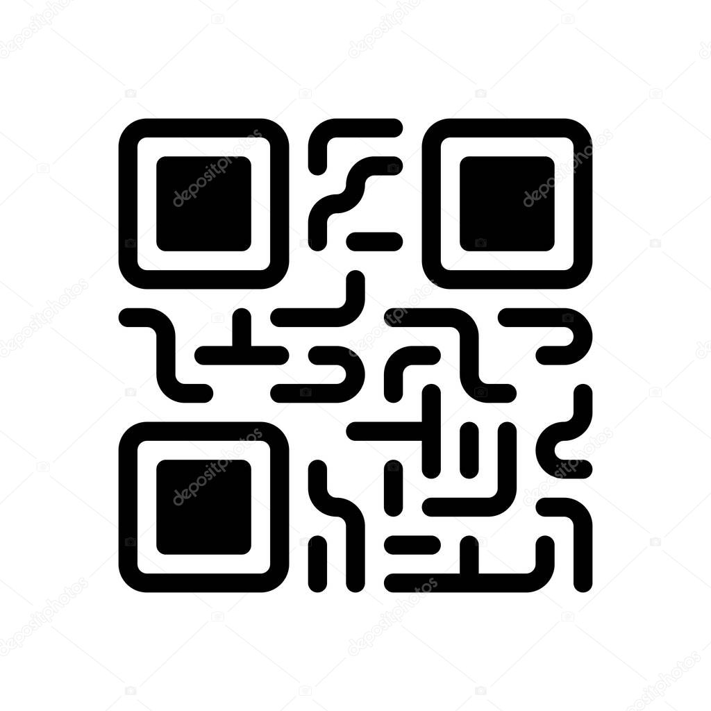 QR code. Technology icon. Black on white background