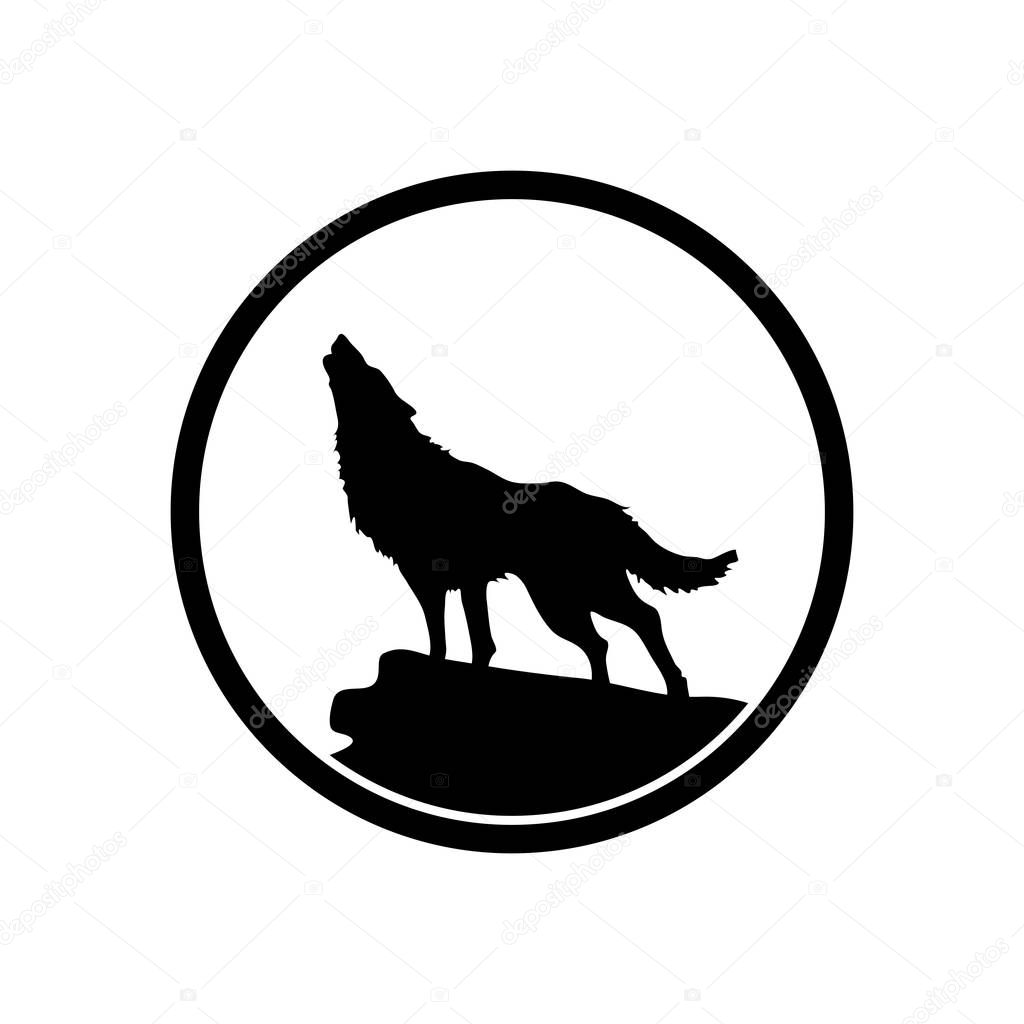 Wolf. simple icon. Black icon on white background