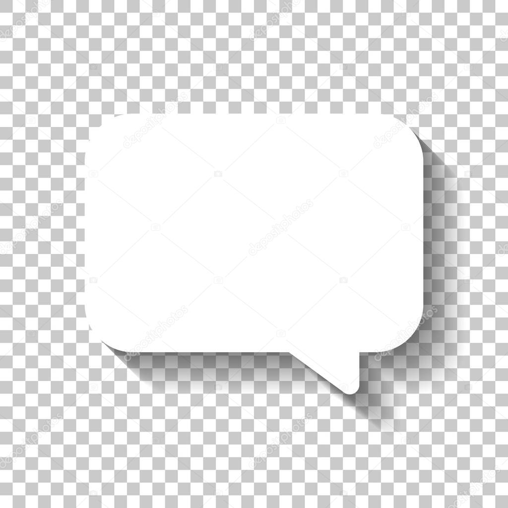 Simple text cloud. White icon with shadow on transparent background