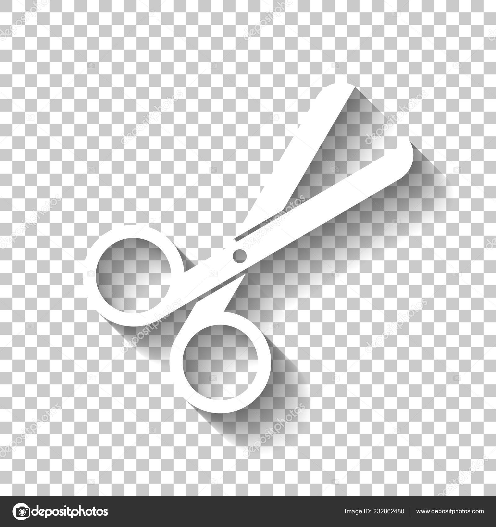 Scissors Icon Tool Barber White Icon Shadow Transparent Background Stock  Vector by ©fokas.pokas 232862480