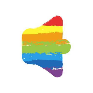 Basit birim max. Çizim işaretiyle Lgbt stil, gökkuşağı (kırmızı, turuncu, sarı, yeşil, mavi, Indigo, menekşe, yedi renk