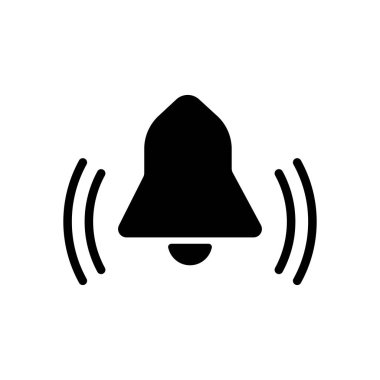 siyah zil simgesini. Beyaz arka planda siyah simgesi