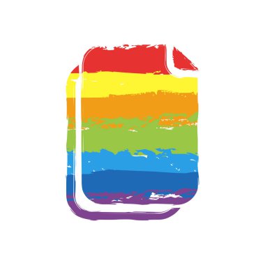 belge basit simgesi. Çizim işaretiyle Lgbt stil, gökkuşağı (kırmızı, turuncu, sarı, yeşil, mavi, Indigo, menekşe, yedi renk
