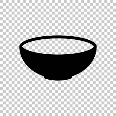 Boş kase simgesi. Mutfak iz. Saydam arka plan siyah sembolü