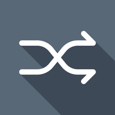 Basit ok geçti. Doğrusal, ince anahat. Uzun Gölge arka plan üzerinde beyaz düz simgesi