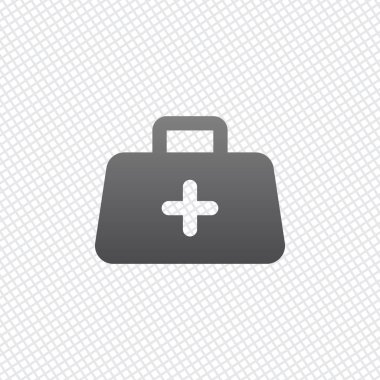 ilk yardım çantası, basit simgesi. Kılavuz arka plan üzerinde