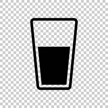 bir bardak su simgesi. Saydam arka plan üzerinde siyah simgesi.