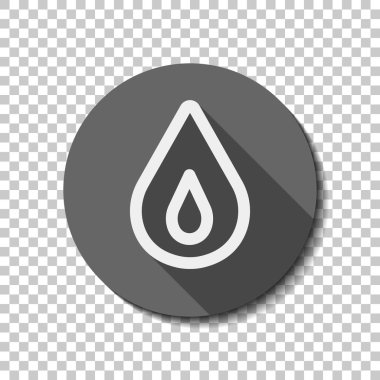 alev ateş. basit siluet. Saydam arka plan üzerinde bir dairede uzun gölge beyaz düz simgesi