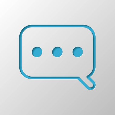 Basit metin bulut. Doğrusal, ince anahat. Kağıt tasarımı. Gölge ile düzenlenen sembolü