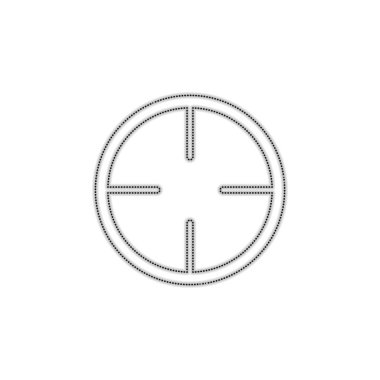 Basit hedef simgesini. Noktalı anahat siluet gölge beyaz arka plan üzerinde