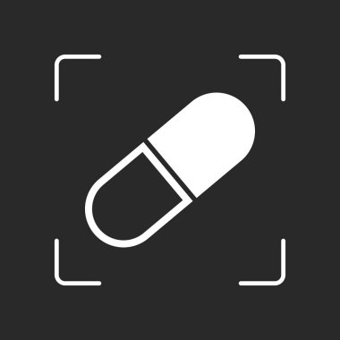 Tablet simgesi. Beyaz nesne kamera otomatik odaklama koyu arka plan üzerinde