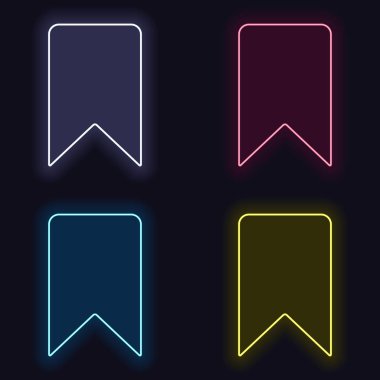 basit yer imi simgesi. Neon işareti kümesi. Koyu arka plan üzerinde casino tarzı. Seamless modeli