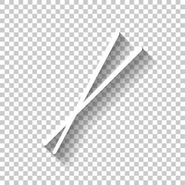 Çift çubuk. Asya mutfak araçları. Gölge şeffaf arka plan üzerinde beyaz simgesi