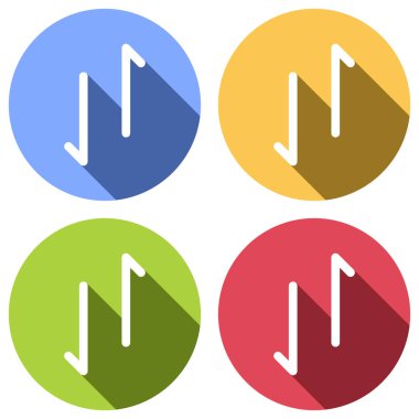 Yukarı ve aşağı okları, download ve upload. Doğrusal, ince anahat. Mavi, turuncu, yeşil ve kırmızı renkli daireler uzun gölge ile beyaz simgeler kümesi. Etiket tarzı