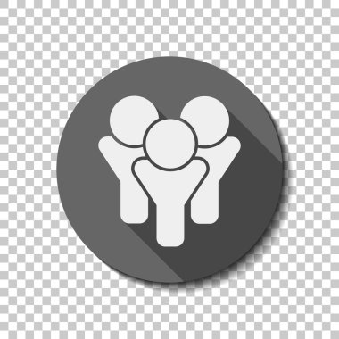 Takım Grup simgesi. düz simgesi, uzun gölge, daire, şeffaf ızgara. Rozet veya etiket stili