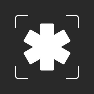 Hayat yıldızı. Beyaz nesne kamera otomatik odaklama koyu arka plan üzerinde