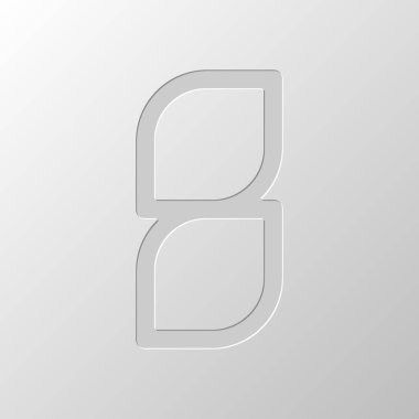 Sayı 8, rakamı, sekizinci. Kağıt tasarımı. Düzenlenen sembolü. Çekirdeksiz stili