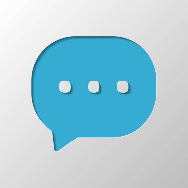 sohbet simgesi. Kağıt tasarımı. Gölge ile düzenlenen sembolü