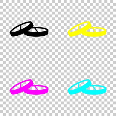 Hap ya da vitamin. Cmyk simgeleri şeffaf arka plan üzerinde renkli dizi