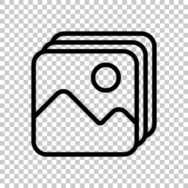 Resimler basit yığını. Saydam arka plan üzerinde.