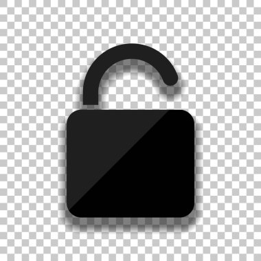 simgesini kilidini. Saydam arka plan üzerinde yumuşak gölgeli siyah cam kutsal kişilerin resmi