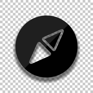 Basit pusula simgesini. Saydam arka plan üzerinde yumuşak gölgeli siyah cam kutsal kişilerin resmi