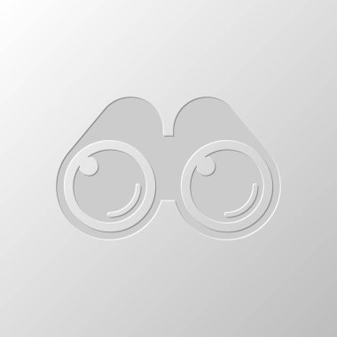 Basit dürbün simgesi. Kağıt tasarımı. Düzenlenen sembolü. Çekirdeksiz stili