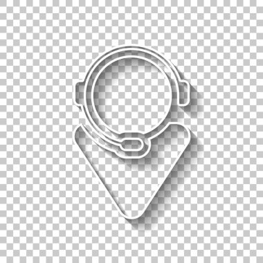 Müşteri Hizmetleri. servisini destekleyen. basit simgesi. Gölge şeffaf arka plan üzerinde beyaz anahat işaretiyle