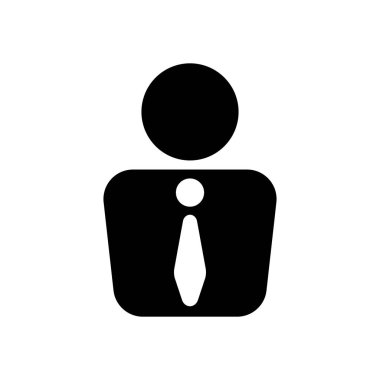 iş adamı simgesi. Beyaz arka planda siyah simgesi