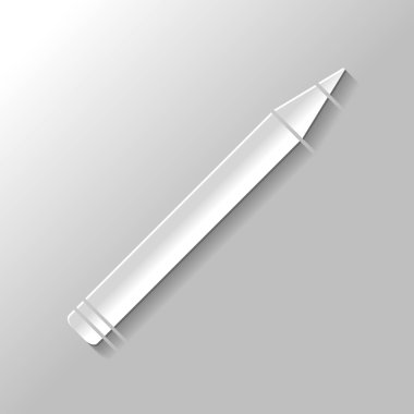 Kurşun kalem simgesini. Kağıt tarzı ile gölge gri arka plan üzerinde