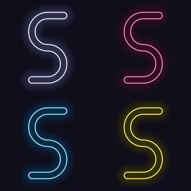 Sayı beş, sayısal, basit mektup. Neon işareti kümesi. Koyu arka plan üzerinde casino tarzı. Seamless modeli