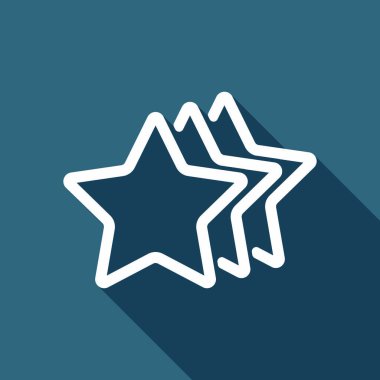 yıldız simgesi oranı. Uzun Gölge arka plan üzerinde beyaz düz simgesi