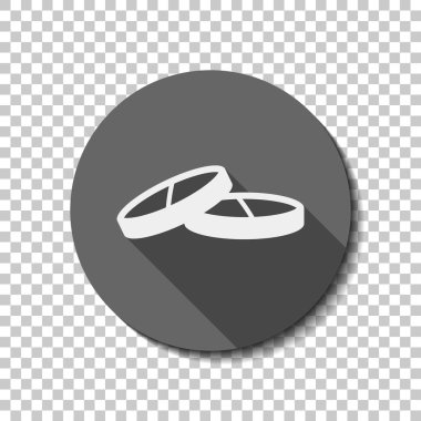 Hap ya da vitamin. düz simgesi, uzun gölge, daire, şeffaf ızgara. Rozet veya etiket stili