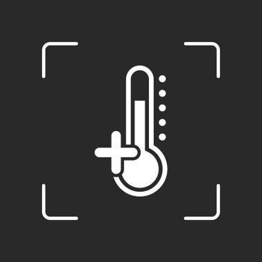 Termometre, sıcak. sıfır sıcaklık yukarıda. Beyaz nesne kamera otomatik odaklama koyu arka plan üzerinde