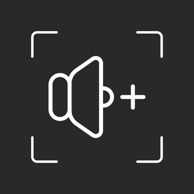 birim artı simgesi. Beyaz nesne kamera otomatik odaklama koyu arka plan üzerinde