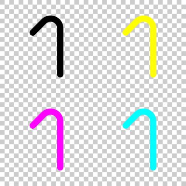 Bir numara, sayısal, basit bir mektup. Cmyk simgeleri şeffaf arka plan üzerinde renkli dizi