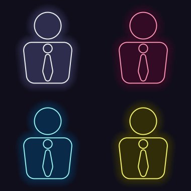 iş adamı simgesi. Moda neon işareti kümesi. Koyu arka plan üzerinde casino tarzı. Seamless modeli
