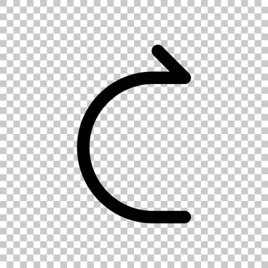 Basit ok, ileri. Doğrusal, ince anahat. Saydam arka plan üzerinde.