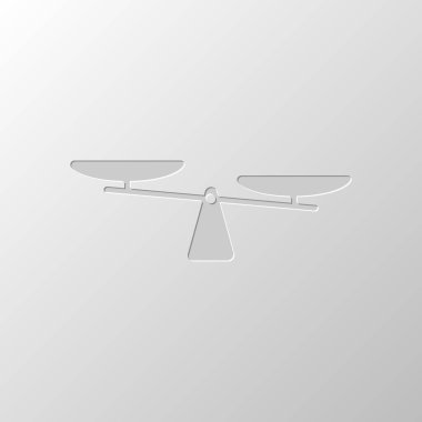 ölçek, basit sembol siluet. Kağıt tasarımı. Düzenlenen sembolü. Çekirdeksiz stili