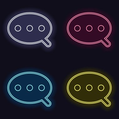 Basit metin bulut. Doğrusal, ince anahat. Neon işareti kümesi. Koyu arka plan üzerinde casino tarzı. Seamless modeli