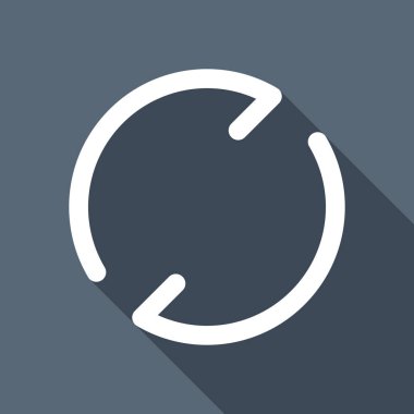 Basit oklar, güncelleştirmek, yeniden yükleyin. Gezinti simgesi. Basit ok, geriye doğru. Gezinti simgesi. Doğrusal sembolü ile ince bir çizgi. Bir çizgi stili. Uzun Gölge arka plan üzerinde beyaz düz simgesi