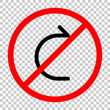 Basit ok, ileri. Doğrusal, ince anahat. Siyah kırmızı uyarı işareti şeffaf arka plan ile nesnesinde izin yok