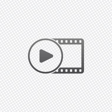 Film şeridi daire içinde oyun simgesiyle. basit siluet. Kılavuz arka plan üzerinde