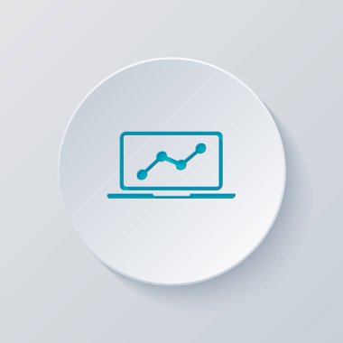 Grafik finans, büyümek. Gri ve mavi katmanları ile daire kes. Kağıt tarzı